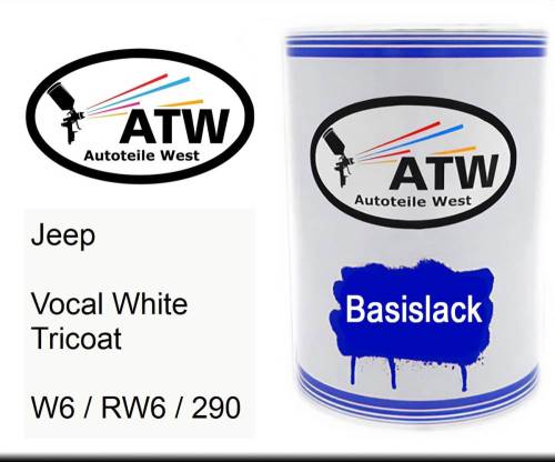Jeep, Vocal White Tricoat, W6 / RW6 / 290: 500ml Lackdose, von ATW Autoteile West.